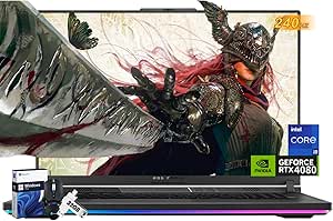 ASUS ROG Strix G18 Gaming Laptop, GeForce RTX 4080, Intel i9-14900HX, 18" 240Hz 16:10 WQXGA QHD , 64 GB DDR5, 4 TB SSD, Backlit Keyboard, Wi-Fi 6E, Windows 11 Pro, Gaming Mouse, 32G UFD