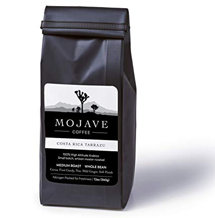 Mojave Coffee Costa Rica Tarrazu, Santa Elena Plantation, Single-Origin, Shade-Grown, Small-Batch, Fresh Roasted, Fair Trade, 100% High-Altitude Premium Arabica, Medium Roast 12oz (Whole bean)