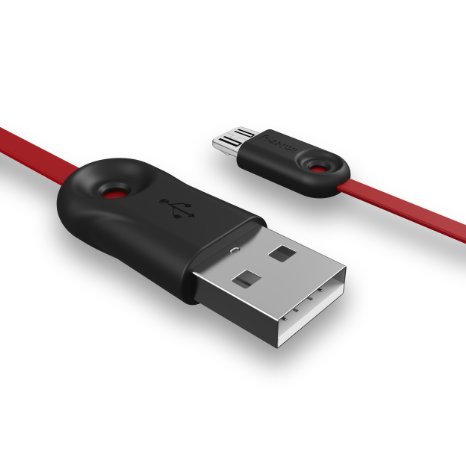 IMKEY Premium 65 FT Tangle-Free Micro USB 20 Sync Data Fast Charging Cord Cable For Samsung Galaxy S6 S6 Edge S4 S3 Note 5  4  2Google NexusLGHTCNokiaSonyBlackberry And More Red