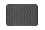 HLCME Soft and Absorbent - Extra Thick- Non Skid Backing - Waves Memory Foam Bath Mat Charcoal Grey