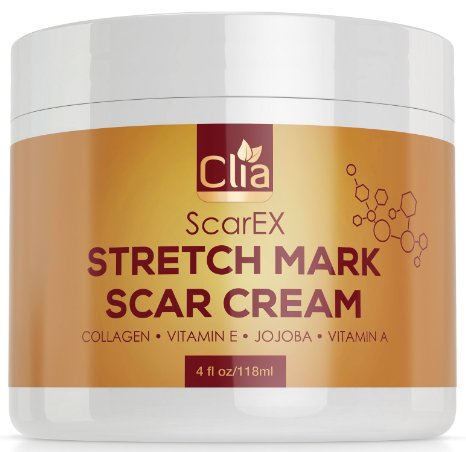 Stretch Mark Cream 4 Ounce for Reduction and Prevention of New and Old Stretch Marks and Scars | Best Natural Formula with Retinol, Jojoba, Shea Butter and Vitamin E