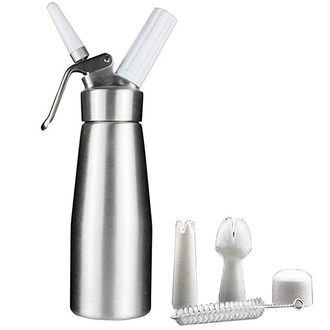 Whipped Cream Dispenser by Sivaphe Professional Aluminum Cream Whipper Fancy Desserts Maker Gourmet Whip Culinary 500ML/1 Pint- Compatible 7.5g-8g N2O Cream Chargers (Not Included)