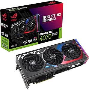 ASUS ROG Strix GeForce RTX 4070 Super OC Edition Gaming Graphics Card (PCIe 4.0, 12GB GDDR6X, DLSS 3, HDMI 2.1a, DisplayPort 1.4a, Massive Vented Backplate, Power Sensing, Aura Sync)