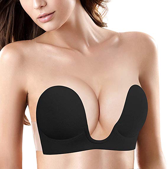 Strapless Bra Self Adhesive Invisible Backless Bras for Womens Sticky Silicone Bra with Nipplecovers