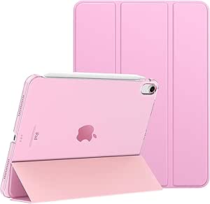 MoKo for iPad Air 6th Generation 11 Inch Case M2 2024/ iPad Air 5th Gen Case 2022/ iPad Air 4th Gen Case 2020,iPad Air 11'' Case with Translucent Hard Back Cover,iPad Air 6/5/4 Case,Nosegay Pink