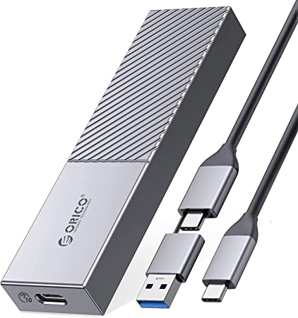 ORICO M.2 NVMe NGFF SSD Enclosure Adapter, USB C 3.2 Gen 2 10Gbps PCIe NVMe, 6Gbps M.2 SATA M-Key(B M Key), Aluminum M2 SSD Reader Support UASP/Trim/Smart for SSD Size 2230/2242/2260/2280- FV09-GY