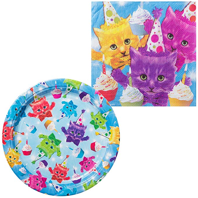 Costume SuperCenter Cats Party Supplies Tableware Kit (For 16 Guests)