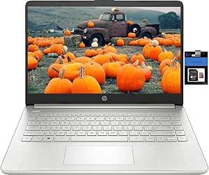 HP 14" HD Stream Laptop Computer for Students and Business, Quad-Core Intel Celeron N Processor, 16GB RAM, 256GB Storage(128GB eMMC 128GB TP SD Card), 1 Year Office 365, HDMI,WiFi,USB-A&C, Win 11