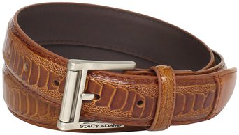 Stacy Adams Men's 32mm Ostrich Leg Embossed Genuine Leather Belt