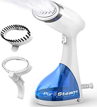 PurSteam PS650 Travel Steamer for Clothes. Highest Quality, Fastest Heat, Auto Off, Polar White