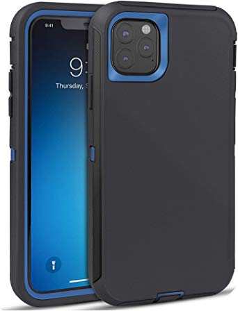 FOGEEK Case for iPhone 11 Pro Max, iPhone XI Pro Max Case, Heavy Duty Rugged Case, Full Body Protective Cover [Shockproof] Compatible for iPhone 11 Pro Max 2019 [6.5 Inch] (Black/Blue)