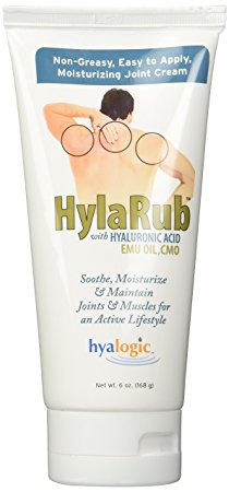 Hyalogic HylaRub - Hyaluronic Acid - Cetyl Myristoleate - Emu Oil - HA Soothing & Moisturizing Joint & Muscle Cream - 6 ounces