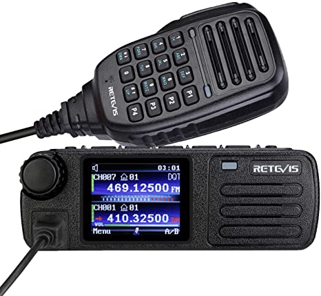 Retevis RT73 Digital Mobile Radios,DMR Radio Transceiver Built in GPS,Dual Band 4000 CH 200000  Contacts Dual Time Slot,Mini Mobile Car Radios with Microphone (1 Pack)