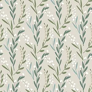 Roommates RMK12169PLW Taupe Budding Branches Peel and Stick Wallpaper