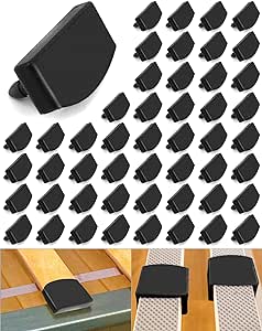 QWORK Plastic Bed Slat Caps, 50Pcs Side and Center Bed Slats Holders Replacement for Single, Double and King Size Beds (55mm x 9mm Inside)