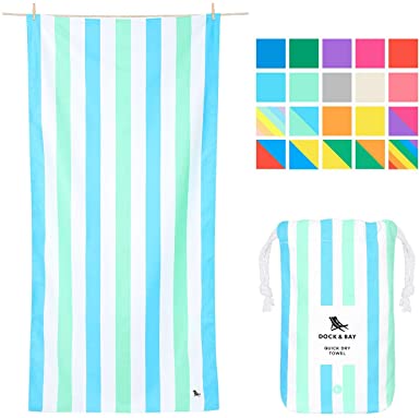 Dock & Bay Lightweight Beach Towel for Travel - Extra Large XL 78x35, Large 63x31 - Swim, Pool, Yoga, Travelling
