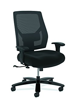 HON Crio High-Back Big and Tall Chair - Fabric Mesh Back Computer Chair for Office Desk, Black (HVL585)