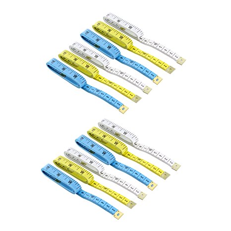 Soft Vinyl 60" Tape Measure, Assorted Colors, Pack of 12