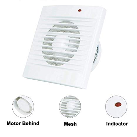 Bewox 4"/100mm Silent Ventilation Fan Bathroom Exhaust FanWall/Window Mounted 80m³/h