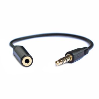 Honsky Black 35mm Male to 25mm Female Headset Audio Adapter Cable Extender Stereo Jack or Mono for Apple iPhone 3GS 4G 4S 5 Samsung Galaxy S3 S4 Galaxy Note 2 iPad 2 3 4 iPad Mini 6 inch