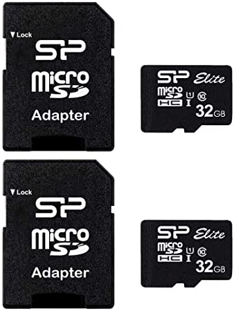 Silicon Power 32GB Class 10 Micro SDHC Flash Memory Card with Adapter (2 Pack)