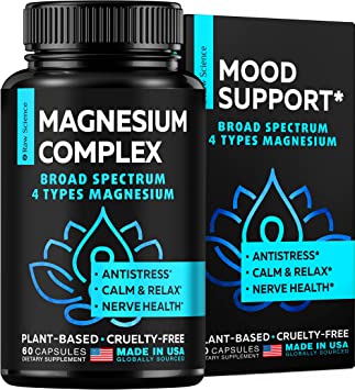 Magnesium Citrate Capsules | Magnesium Supplement for Men & Women | Comfort Magnesium Complex | High Absorption Magnesium for Relaxation, Muscle and Nerve Health | 60 Plant-Based Capsules