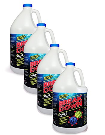 Concentrated Liquid BACTERIAL ENZYMES - Breaks Down Grease, Paper,Fat & Oil in Drain Lines, Sewer Lines, Septic Tanks, Grease Traps, RV & Boat Tanks & More! Controls Foul Sewer Odors! (4 GALLON CASE)