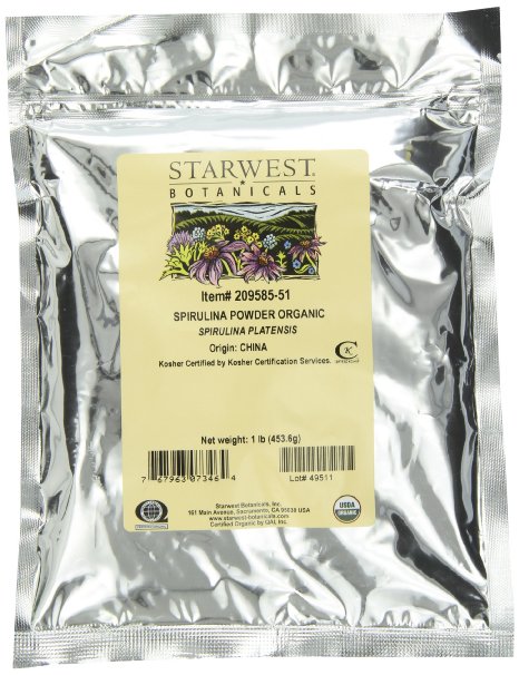Starwest Botanicals Organic Spirulina Powder 1-pound Bag