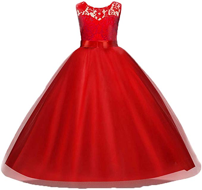 ZOEREA Girls Pageant Gowns, Kids Chiffon Wedding Party Long Dress