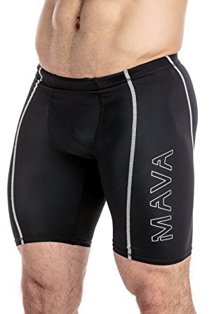 Mava Men’s Compression Short Leggings - Base Layer Tights for Workouts, Running, Cycling, Sports, Training, Weightlifting - All Weather Shorts Capri