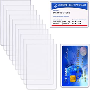 48 Pieces Transparent Credit Card Sleeves Clear Waterproof Medicare Card Protector Soft PVC Insert Card Sleeve Card Protector for Social Security Card Insurance Card Debit Card Driver's License