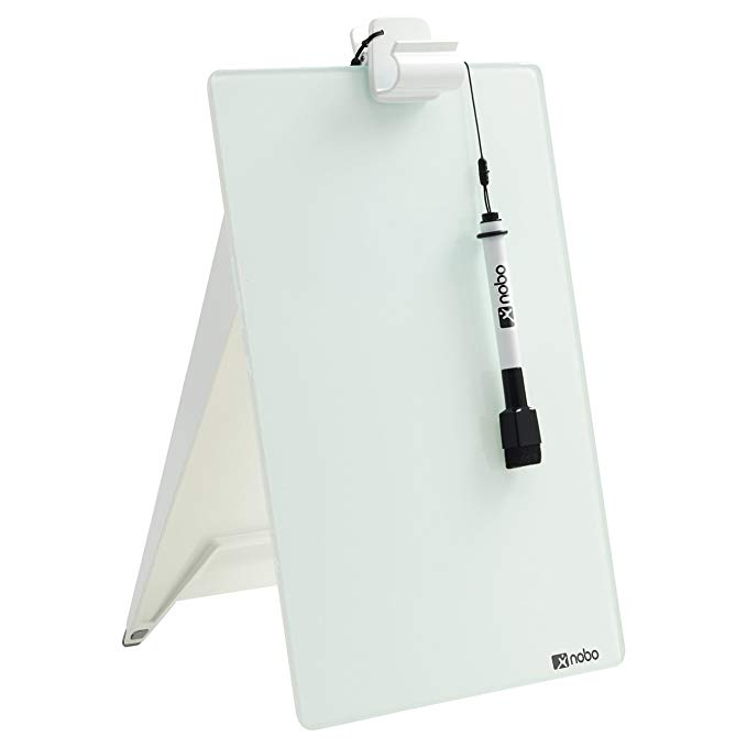 Nobo 21.5 x 17 x 32 cm Diamond Glass Personal Easel, White, Pack of 1