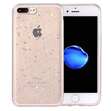 iPhone 7 Puls Case, iPhone 7 Puls Slim Case,BAISRKE Luxury Bling Glitter Sparkle Clear Transparent Soft TPU Bumper Back Cover Case for iPhone 7 Puls 5.5 inch - Clear