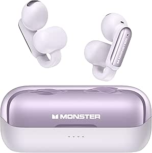 Monster Wireless Earbuds, Comfort Clip-On Bluetooth Earbuds, Bluetooth 5.4 Open Earbuds with Environmental Noise Cancellation, IPX6 Waterproof & Touch Control Wireless Headphones for Indoor or Outdoor