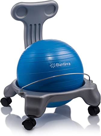 bintiva Ball Chair for Children - Includes Free Air Pump. Keeps The Mind Focused While Promoting A Healthy Posture.