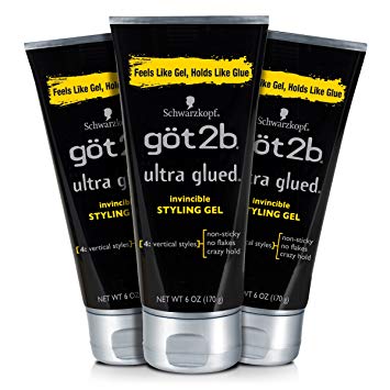 Got2b Ultra Glued Invincible Styling Hair Gel, 6 Ounce, 3 Count