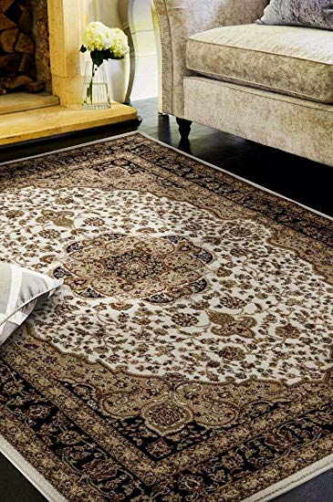 Persian-Rugs 2652 Oriental Ivory 5 x 7 Area Rug Carpet Large New