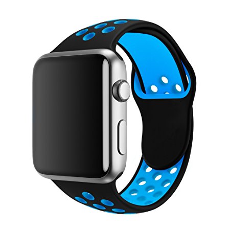 Yungtree Apple Watch Bands Replacement for 38mm 42mm iWatch Nike Sports Band soft Silicone Strap for Apple Watch Series 1 2 3 S/M M/L Size