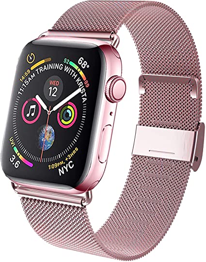 GBPOOT Band Compatible with Apple Watch Band 38mm 40mm 42mm 44mm, Wristband Loop Replacement Band for Iwatch Series 6/SE/5/4/3/2/1,Rosegold,38mm/40mm