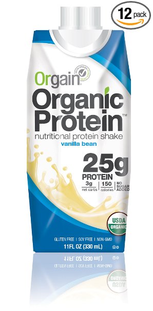 Orgain Organic Protein Shake, Vanilla Bean, 11 Ounce, 12 Count