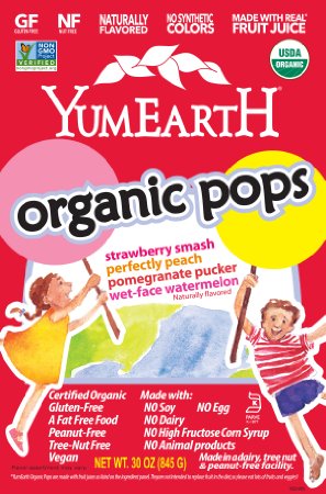 YumEarth Organic Fruit Lollipops, 30 Ounce Container