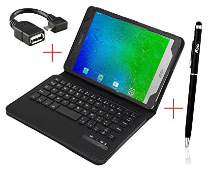 Tab E 8.0 Keyboard case, KuGi Samsung Galaxy Tab E 8.0 case with keyboard, Ultra-thin Detachable Bluetooth Keyboard Stand Portfolio Case / Cover for Samsung Galaxy Tab E 8.0 tablet. (Black)