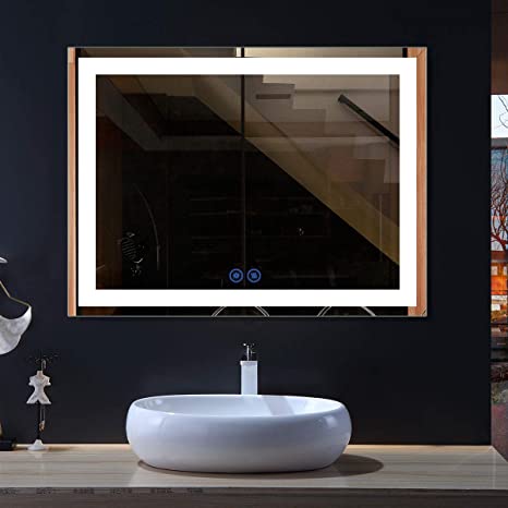 BHBL 48 x 36 in Horizontal LED Bathroom Mirror with Anti-Fog, Bluetooth, Dimmable, Vertical & Horizontal Mount Function (DK-C-CK010-B1)