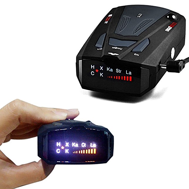 Radar Detector, Voice Alert and Car Speed Alarm System with 360 Degree Detection, Radar Detectors for Cars (FCC Approved Black)