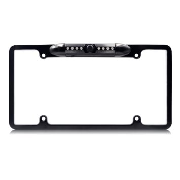 eRapta MG-01 Waterproof Car Rover High Sensitive 170° Viewing Angel Universal Car License Plate Frame Mount Backup Camera 8 LED Night Version w Camera