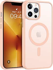 BENTOBEN for Magnetic iPhone 13 Pro Max Phone Case [Compatible with Magsafe] Slim Fit Matte Design Shockproof Bumper Protective Drop Protection Girl Women Boy Men iPhone 13 ProMax Magnetic Cover, Pink