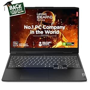 Lenovo IdeaPad Gaming 3 AMD Ryzen 5 7535HS 15.6" (39.62cm) FHD IPS 120Hz Gaming Laptop (16GB/512GB SSD/Win11/Office 2021/NVIDIA RTX 3050 6GB/Alexa/3 Month Game Pass/Onyx Grey/2.3Kg), 82SB00QKIN