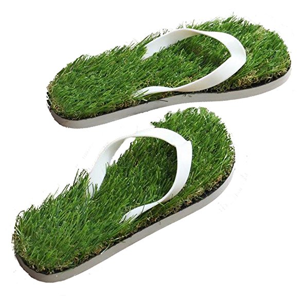 GAXmi Women Men Summer Casual Artificial Lawn Grass Flip Flop