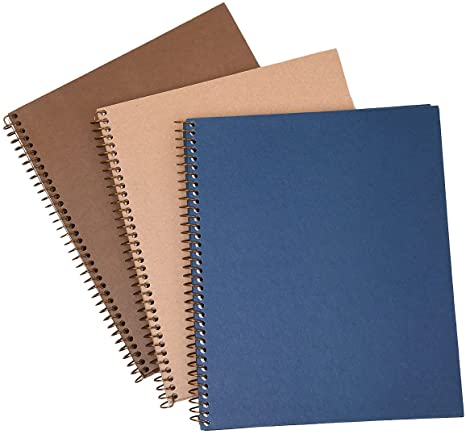 Mintra 100% Recycled Notebooks (Letter Size (8.5in x 11in), Solid Set 3pk)