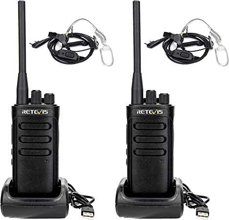 Retevis RB85 Walkie-Talkies for Adults Long Range, AI Noise Cancelling 2 Way Radio, 16CH 2000mAh Rechargeable Two Way Radios with Earpiece(2 Pack)